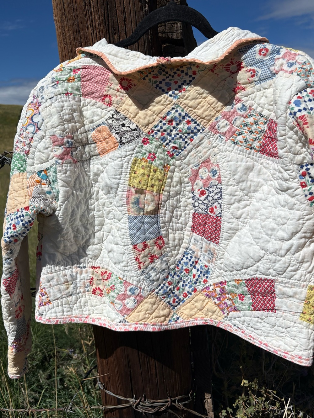 Prairie Romance Quilted Heart Pockets Patchwork Jacket size 0-6 - Picture 13 of 14